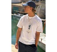 Men's Regular Boxy Lake Como Print T-Shirt | White | Size 3X-Large | BOOHOOMAN