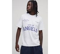 Men's Regular City Of Angels T-Shirt | Ash Grey | Size Large | BOOHOOMAN