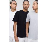 Men's Regular Fit 3 Pack Essential Crew Neck T-Shirts | Size 4X-Large | BOOHOOMAN