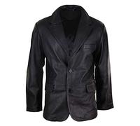 Mens Regular Fit Classic Genuine Leather 2 Button Blazer Jacket Vintage