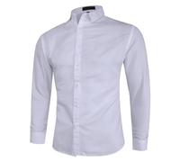 Men's Regular Fit Dress Shirts Classic Stretchy Cotton Wrinkle Free Formal Workwear Business Office Tee Shirt Plus Size Long Sleeve Button Down With Cutaway Collar Lightweight and Breathable Tops