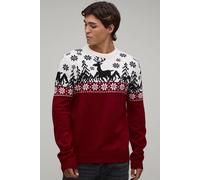 Men's Regular Fit Fair Isle Knitted Christmas Jumper | Red | Size 2X-Large | BOOHOOMAN