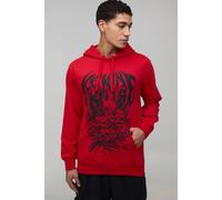 Men's Regular Fit Ice Nine Kills License Printed Hoodie | Red | Size Large | BOOHOOMAN