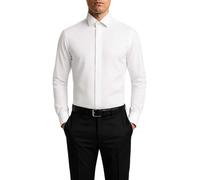 Men's Regular Fit Ivory/White Edwardian High Stand Wing Collar Fly Front Double Cuff Dress Shirt (1.5" Long Sleeve) (as8, Neck, 16, Regular, Regular, White)