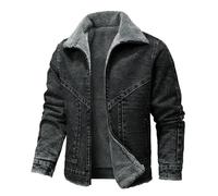 Mens Regular Fit Jacket Stonewash Jean Jackets Men Classic Trucker Coat Winter Warm Outerwear Rugged Work Coats With Pockets Outerwears For Casual Workwear