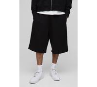 Men's Regular Fit Lightweight Essential Jersey Jort | Black | Size Large | BOOHOOMAN