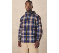 Men's Regular Fit Man Branded Check Cagoule | Brown | Size Medium | BOOHOOMAN