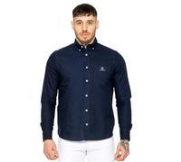 Mens Regular Fit Oxford Shirt Cotton Menswear Classic Style Comfortable Wear - Navy / 2XL