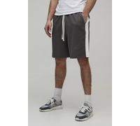 Men's Regular Fit Panelled Jersey Short | Charcoal | Size X-Small | BOOHOOMAN