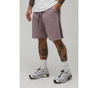 Men's Regular Fit Panelled Jersey Short | Mauve | Size Small | BOOHOOMAN