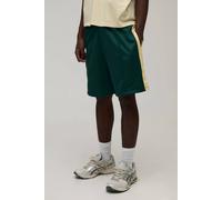 Men's Regular Fit Stripe Tricot Jersey Shorts | Khaki | Size X-Small | BOOHOOMAN