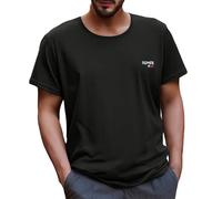 Men's Regular Fit T Shirt Short Sleeve Blouse Spring and Summer Casual Short Sleeved Ice Dry Solid Color Tops Men's Mesh T Shirt for Indoor Outdoor Sports Daily Life (Black, XXXL)