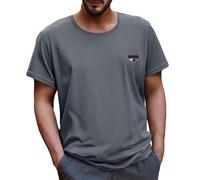 Men's Regular Fit T Shirt Short Sleeve Blouse Spring and Summer Casual Short Sleeved Ice Dry Solid Color Tops Men's Mesh T Shirt for Indoor Outdoor Sports Daily Life (Grey, XXXL)