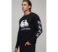 Men's Regular Foo Fighters Car License Print Long Sleeve T-Shirt | Black | Size Large | BOOHOOMAN
