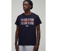 Men's Regular It's Coming Home Print T-Shirt | Navy | Size Medium | BOOHOOMAN