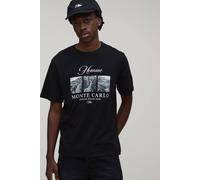 Men's Regular Monte Carlo Photo Print T-Shirt | Black | Size 2X-Large | BOOHOOMAN