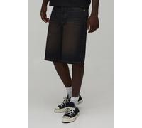 Men's Regular Rigid Denim Jorts | Dark Wash | Size 30 | BOOHOOMAN