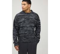 Men's Relaxed Boxy Marl Knitted Polo | Black | Size Small | BOOHOOMAN