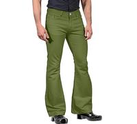 Mens Relaxed Fit 60s 70s Bell Bottom Pants Stretch Comfort Retro Bootcut Wide Leg Disco Flared Denim Jeans Pants Hip Hop Western Cowboy Jeans Cotton Leggings