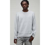 Men's Relaxed Fit Brushed Knitted Jumper | Light Grey | Size 4X-Large | BOOHOOMAN