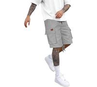 Mens Relaxed Fit Cargo Shorts Multi Flap Pockets Drawcord Waist Lightweight Summer Outdoor Hiking Athletic Shorts Comfortable Fifth Pants Suitable for Leisure Activities (GY1, XXXL)