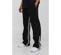 Men's Relaxed Fit Flared Gusset Joggers | Black | Size 4X-Large | BOOHOOMAN