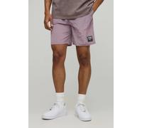Men's Relaxed Fit High Shine Crinkle Nylon Shorts | Pink | Size X-Small | BOOHOOMAN