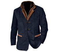 Men's Relaxed Fit Jacket - Men's Lightweight Jacket Warm Cotton Cargo Jackets Windbreaker Cargo Jacket Thick Lapel Collar Combat Jacket Lined Bomber Jacket for Sport Walking Blue