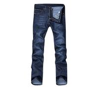Mens Relaxed Fit Washed Stright-Leg Jeans Classic Flat Front Zip Up Skinny Denim Pants Casual Stretch Bootcut Jeans(Blue,30)