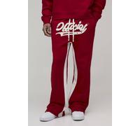 Men's Relaxed Flare Official Applique Gusset Joggers | Red | Size X-Small | BOOHOOMAN