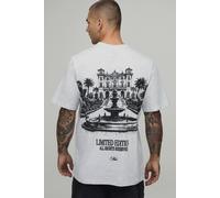 Men's Relaxed Large Scale Landscape Print T-Shirt | Ash Grey | Size X-Large | BOOHOOMAN
