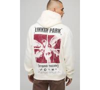 Men's Relaxed LinkIn Park License Printed Hoodie | Ecru | Size Small | BOOHOOMAN