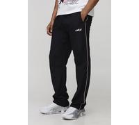 Men's Relaxed Of rinkle Trousers | Black | Size X-Small | BOOHOOMAN