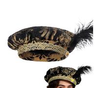 Men's Renaissance Costume Hat - Soft Polyester Tudor Hooded Beret | Vintage Medieval King Noble Helmet Historical Reconstitution Accessory Stage Performance Party Masquerade Accessory