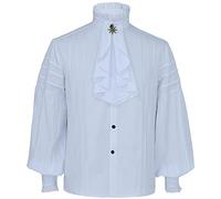 Men's Renaissance Shirts Pirate Medieval Costume Lotus Leaf Collar Blouse