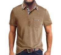 Mens Resort Wear 2025 Polo Shirts Short Sleeve Polyester Buttons Golf Shirts Classic Fit Casual Performance T-Shirt