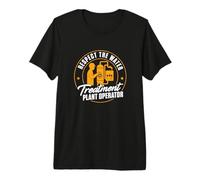 Mens Respect The Water Treatment Plant Operator Funny Wastewater Premium T-Shirt