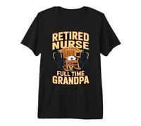 Mens Retired Nurse Full Time Grandpa Nursing Pride Premium T-Shirt