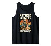 Mens Retired Plumber Retro Beach Done Dealing with It Tank Top
