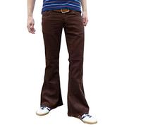 Mens Retro Brown Bell Bottoms Cord Flares Vintage 60s 70s Style (30W 30L)