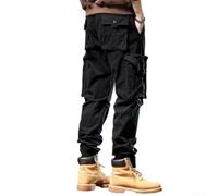 Men's Retro Cargo Pants Multi-Pocket Loose for Fit Cuffed Trousers For | Outdoor Vacation Beach Cycling Yoga Streetwear Fashion Solid Color Regular Length Spring Summer Autumn