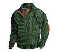 Men's Retro Cashmere Winter Jumper Stand-Up Collar 1/4 Button Sweatshirt Stylish Vintage Long Sleeve Top Knitted Turtleneck Jumper Casual Comfortable Warm Knitted Jumper, R Purple, XXXL