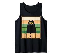 Mens Retro Cat Bruh Meme, Sarcastic Humor Tank Top