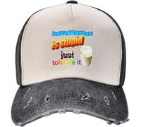 Men's Retro Cowboy Hat Baseball Caps Lactose Intolerance is Stupid Accessories Unisex Style Vintage Distressed Washed Funny Snapback Hat The Gift