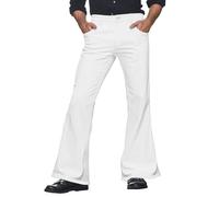 Men's Retro Fancy Dress Pants Vintage Bell Bottom Jeans Outfits Disco Flared Pants 70s Slim Fit Plain Trousers Loungewear Bootcut Bottoms Party Cosplay Dance Outdoor Trouser 2026