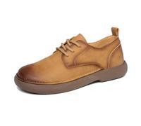 Men's Retro Fashion Boat Shoes Casual Stylich and Comfortable Men Dress Shoes,Yellow,7.5 UK