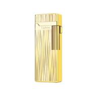 Men's Retro Flip Butane Lighter - Vintage Engraved Metal Side-Slide Lighters with Windproof Spray and Soft Flame, an gift for collectors(Gold1)