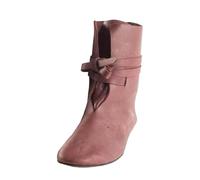 Mens Retro Gothic Ankle Boots Faux Leather Flat Medieval Renaissance Boots | Pirate Cosplay Costumes Boots Steampunk Viking Ankle Boots Soft Matte Low Flat Profile Lightweight for Halloween
