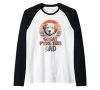 Mens Retro Great Pyrenees Dad Pyrenean Mountain Dog Pyr Raglan Baseball Tee