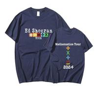Mens Retro Hip Hop T Shirt Ed Sheeran Print Math T Shirt Fans Women Cotton Casual T Shirt Oversized Short Sleeve Top XS-3XL-Dark blue||XL
